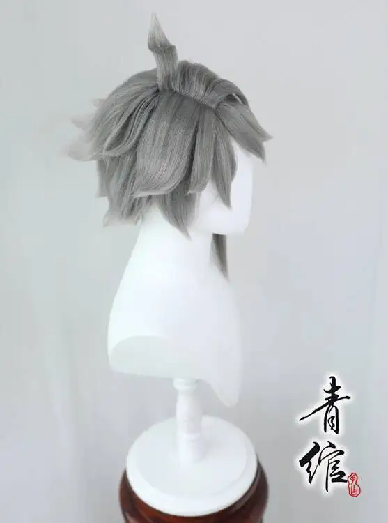 Qingwanyuan Haisem Shenxumi Ai'erhasen Cos peluca Color mezclado gradiente barba de maíz forma esculpida