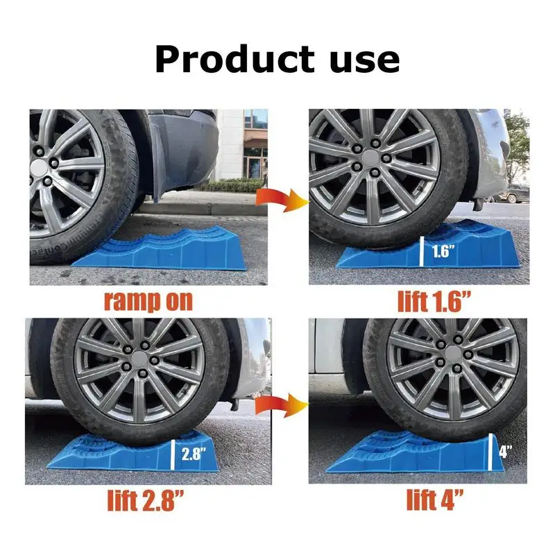 Car Leveling Ramps 2pcs Anti-Slip 3-Step Trailer Leveler Camper Leveling Blocks Multifunctional Travel Trailer Leveling Blocks