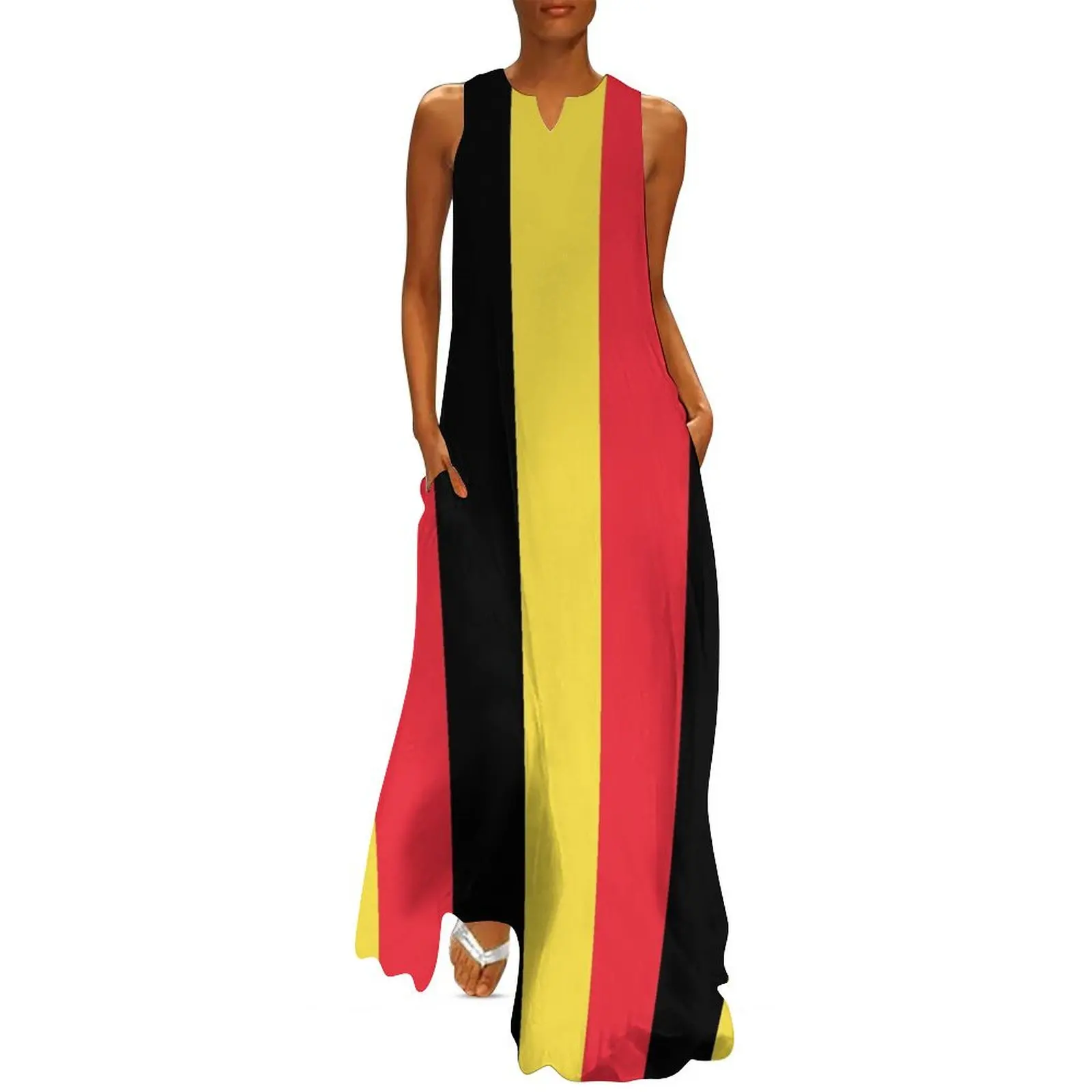 Belgium Flag Long Dress summer clothes elegant dresses for women summer dress woman 2025 dresses with long sleeves