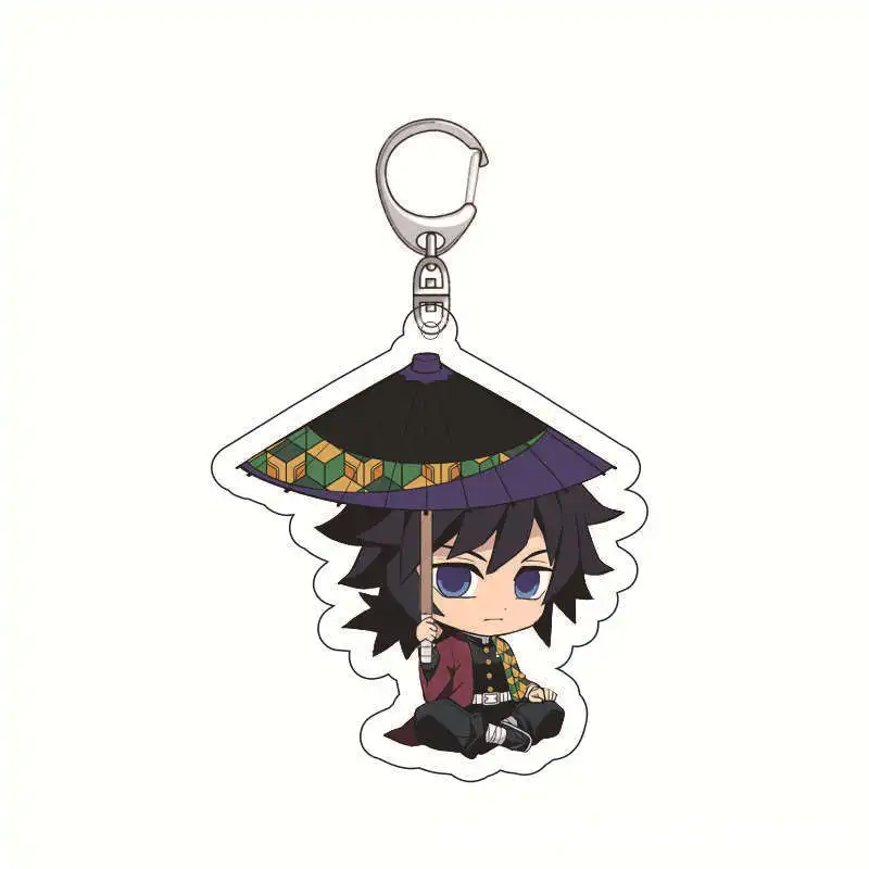 Cute Anime Acrylic Keychain Demon Slayer Nezuko Kamado Tanjiro Kamado Zenitsu Agatsuma Pendant Charm Keyring For Bag Decoration
