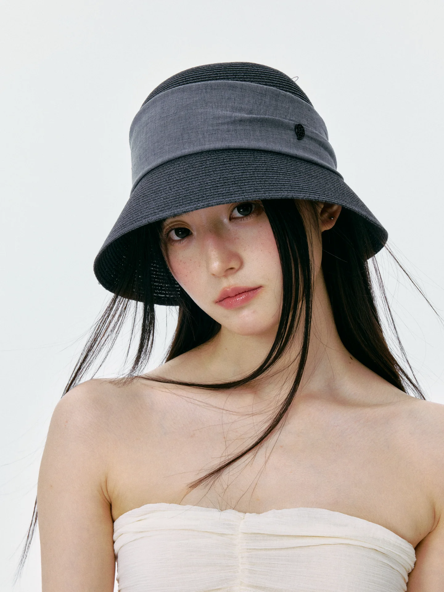 スタイリッシュな通気性のある麦わら織りフィッシャーマンハット-レディース-春夏-旅行-日焼け対策-つば広-バケーション-バケットハット