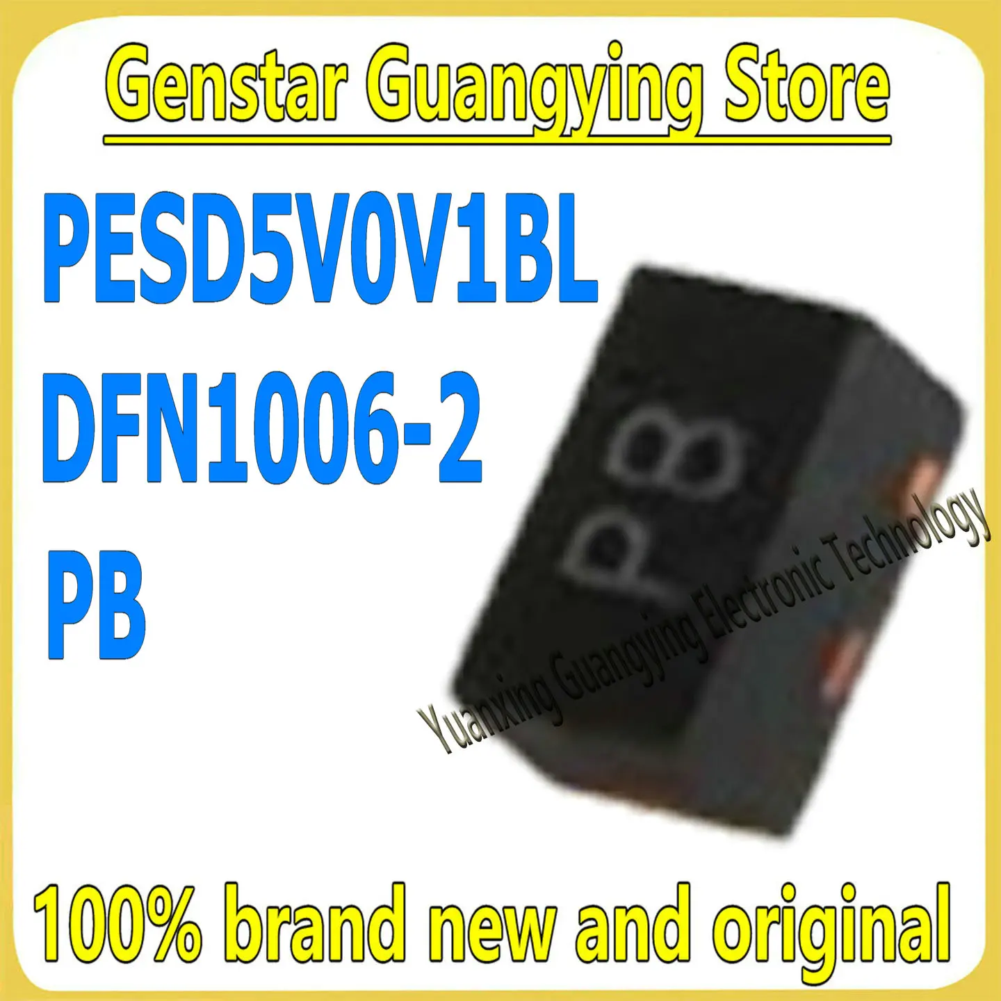 (20 pieces) PESD5V0V1BL, 315 PESD5V0V1BL Marking: PB DFN1006-2 5V Electrostatic and Surge Protection (TVS/ESD) 100% Brand New