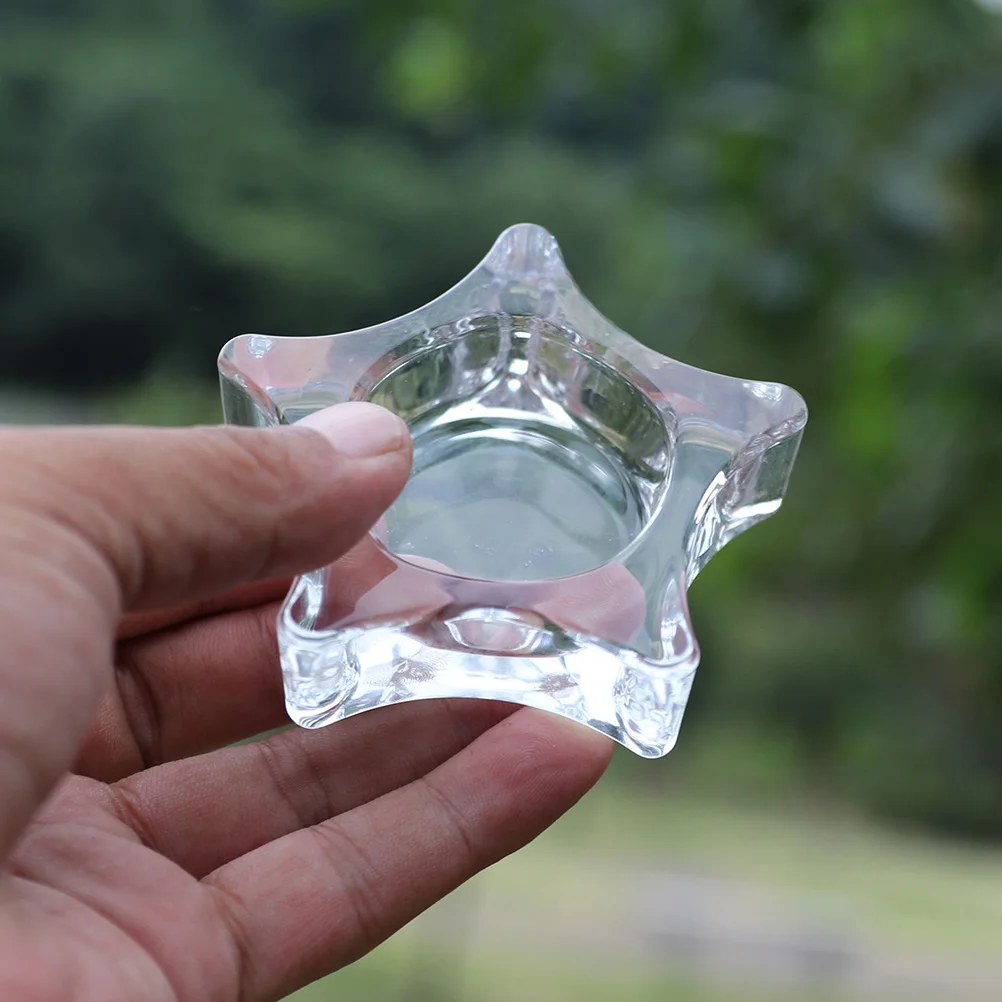 

2Pcs Votive Glass Holders Star Shaped Tealight Holder for Christmas Halloween Dinner Party Decor Glass Holder