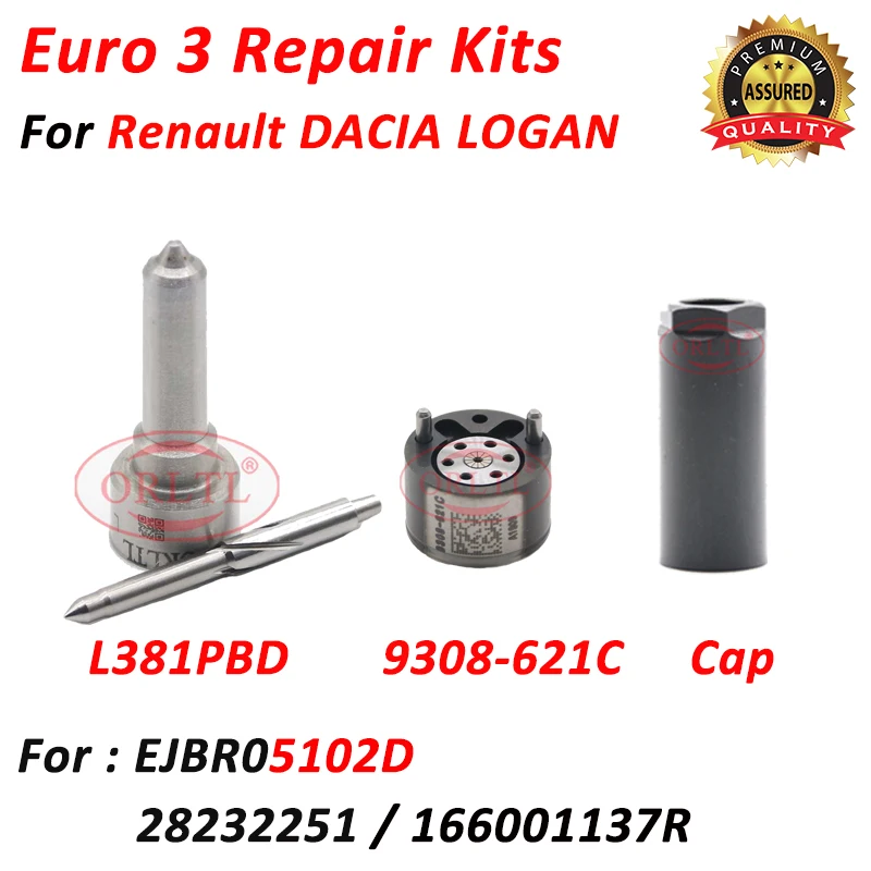 

7135-646 Diesel Injector Repair Kit L381PBD Sprayer Nozzle Tip 9308-621C Valve for DACIA LOGAN EJBR05102D 28232251 166001137R