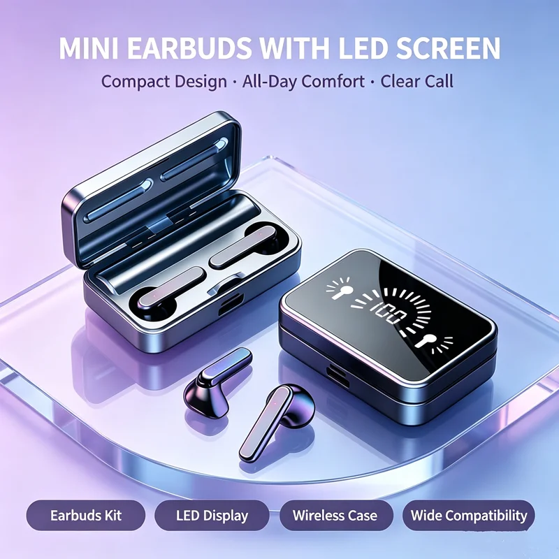 TWS Bluetooth-Compatible Earphones Stereo Sport Headset Waterproof Wireless Headphone  Earbuds for all smartphones