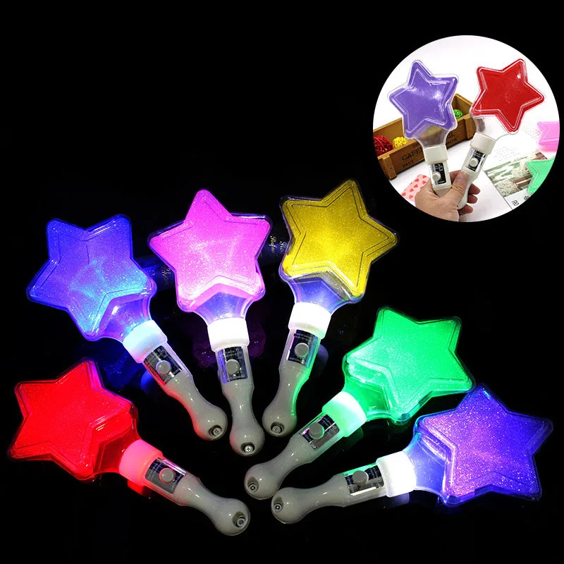 1pcs Distinctive Star Glitter Stick Concert Glitter Stick Glow Stick Prom Party Decoration Fun Star Fairy Wand Kids Gift