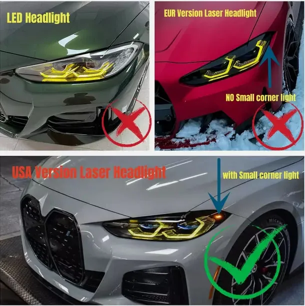 لوحة CSL Style RGBW DRL لسيارات BMW 4 Series G80 M3 G82 M4 G22 G26 تناسب المصباح الليزري لمواصفات الولايات المتحدة #3