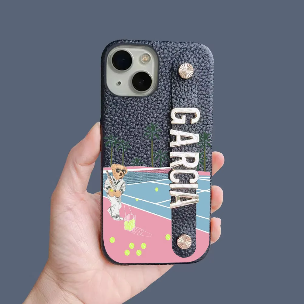 

Персонализированный кожаный чехол с металлическим именем и буквами для Iphone 15 pro max 14 13 Pro Max 12 16 11 с буквами kafr, роскошные чехлы