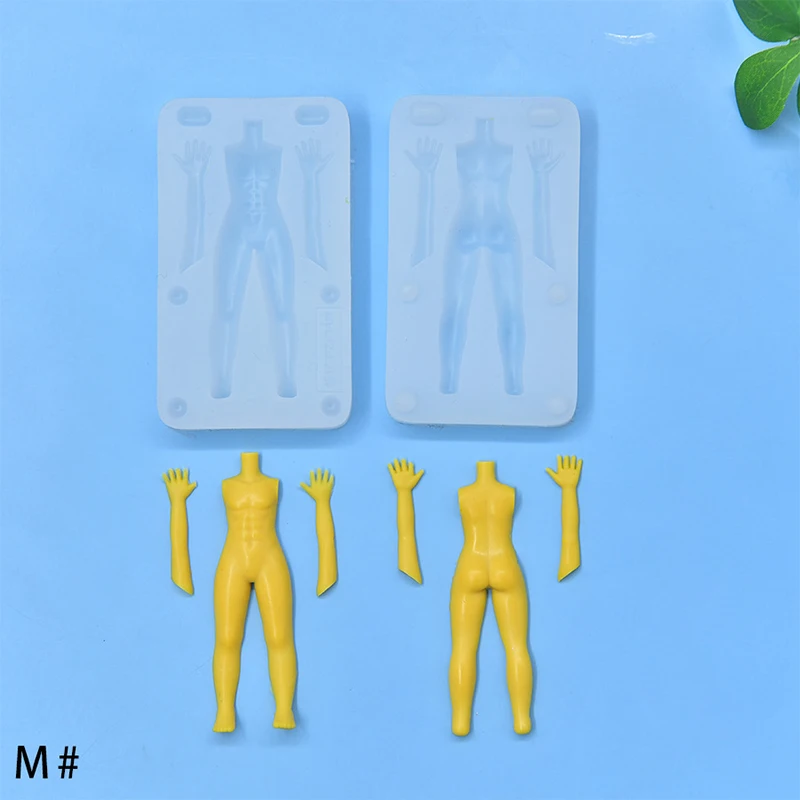 1 set di argilla polimerica bambola maschile corpo torso stampo in silicone fondente/argilla in resina strumento di modellazione scultura bambola fai da te
