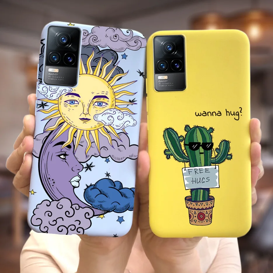 For Vivo V21 Case Vivo V21e Soft Silicone Cute Cartoon Flower Back Cover Phone Case For Vivo V21 V 21 E Fundas VivoV21 Bags Capa