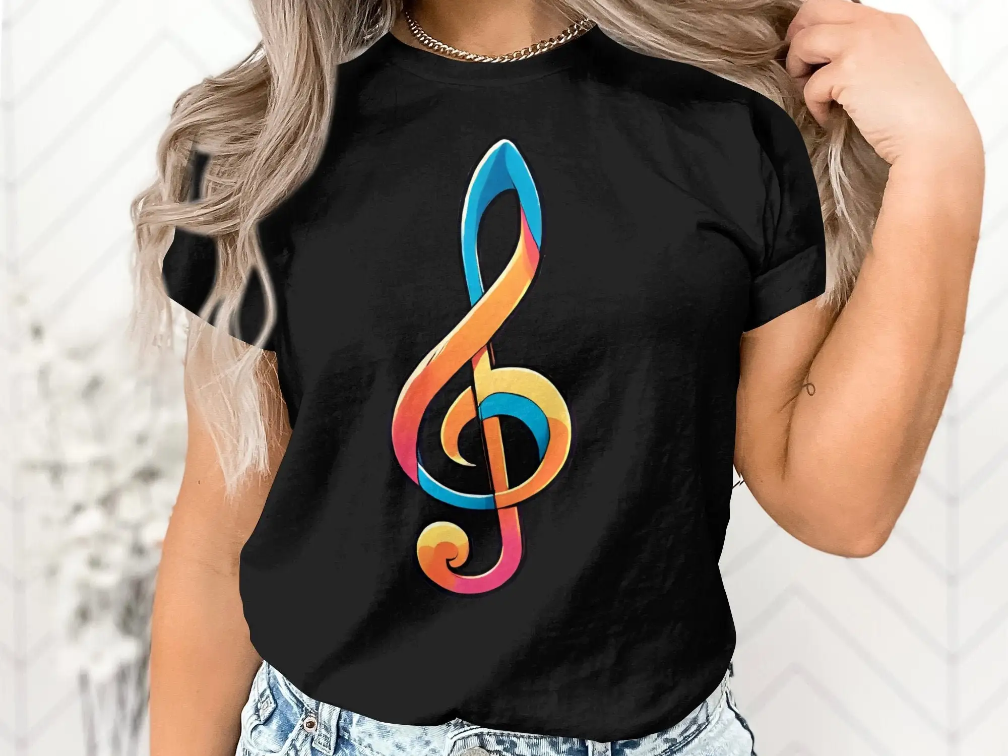 Treble Clef Musician Music Notes Teacher For T Shirt Birthday Holiday Present