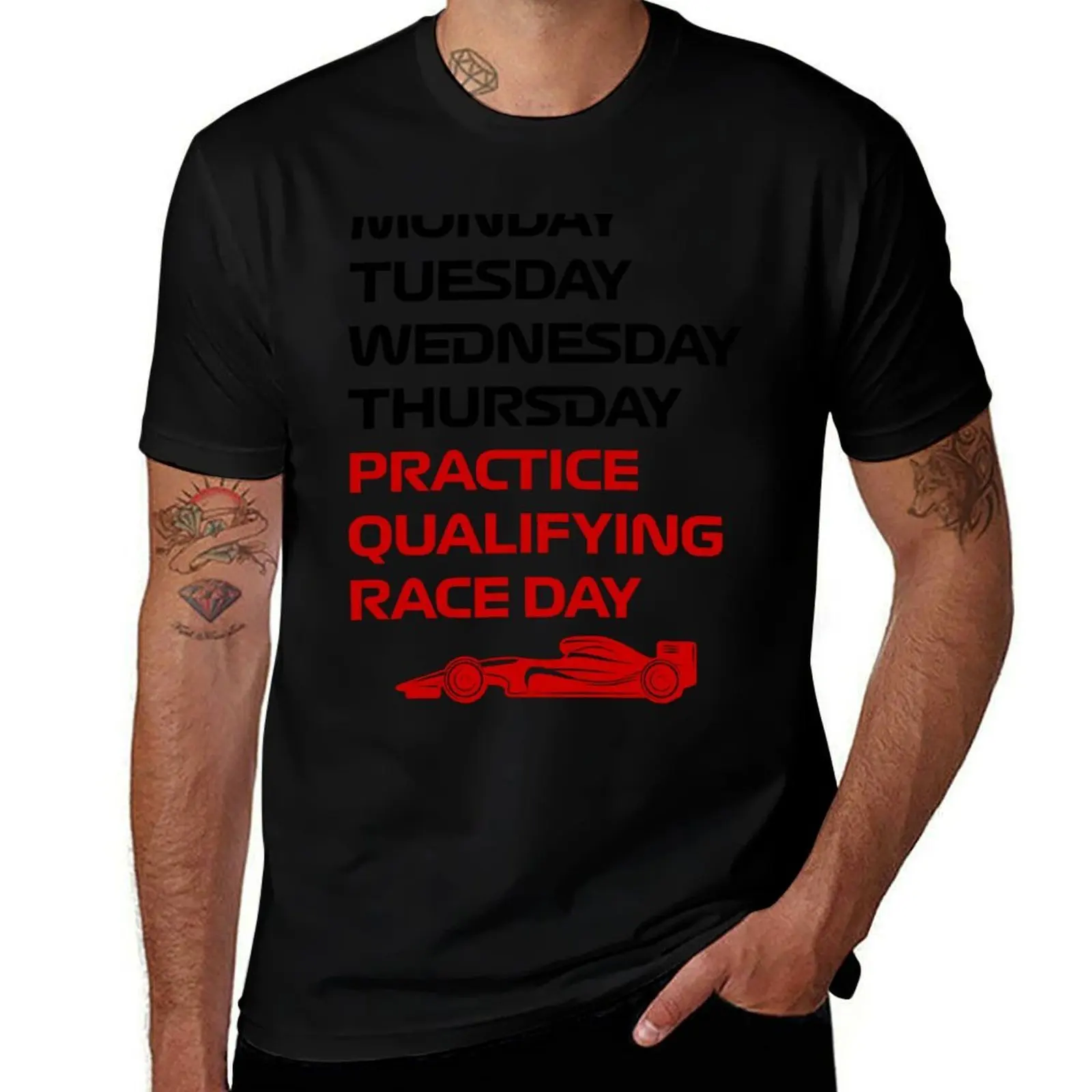 

F1 Race Week Monday Tuesday Wednesday Thursday Practice Qualifying Race Day T-Shirt Funny t-shirts Blouse clothing for men