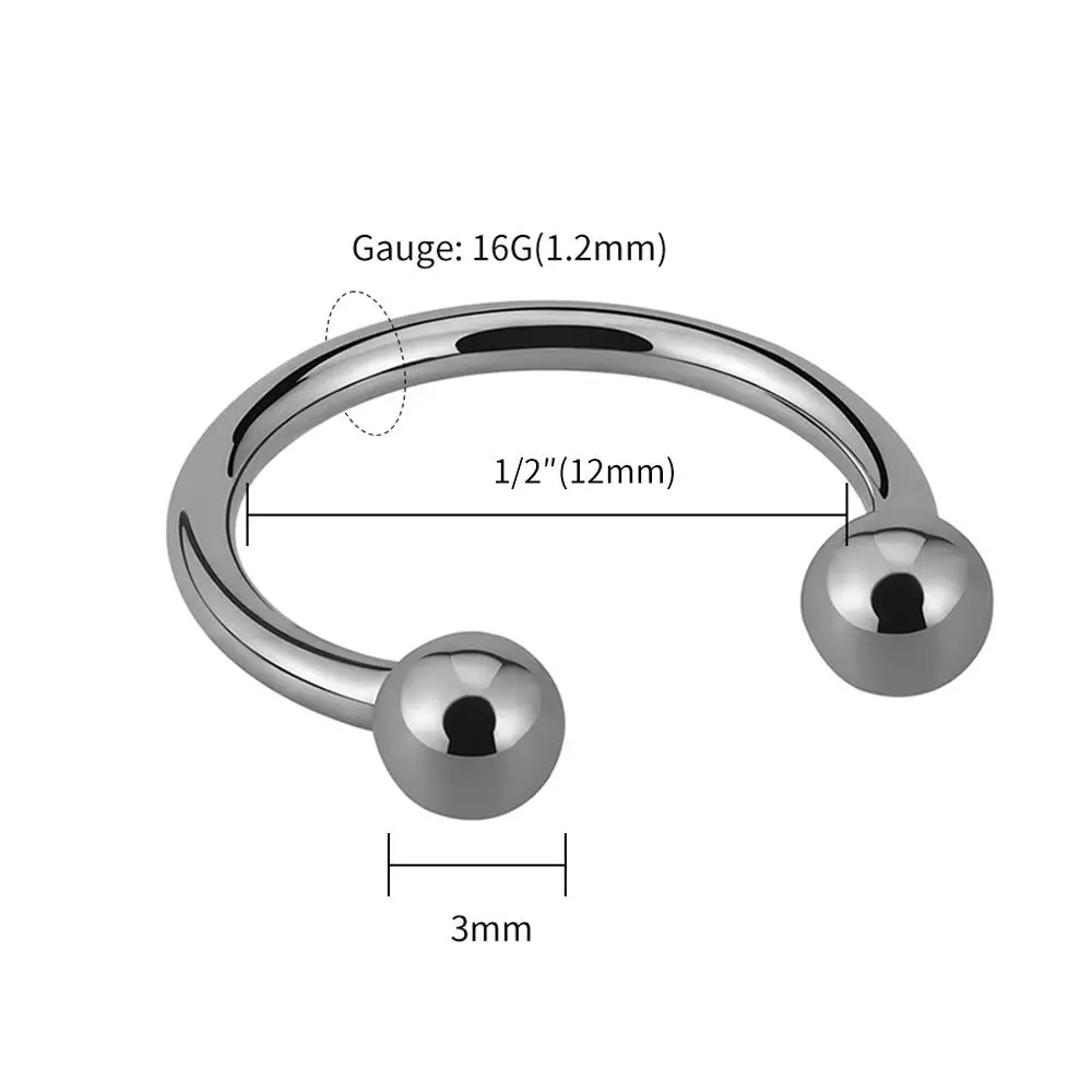5pcs ATMS F136 زرع الصف داخليا خيوط التيتانيوم G23 حذاء الحصان دائري الشوامل المجوهرات الجسم #5