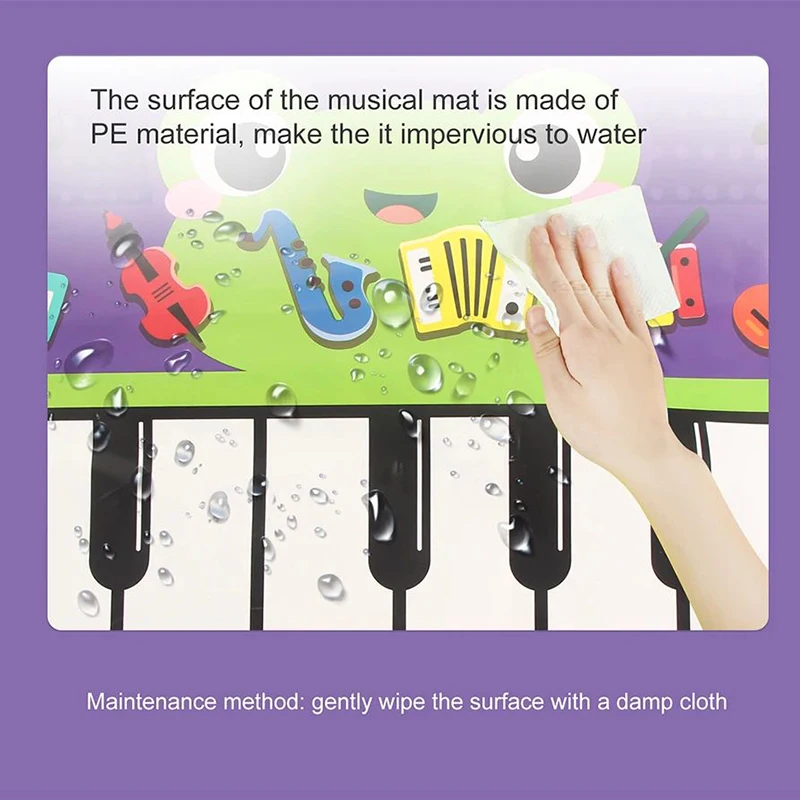 ベビーミュージカルピアノマット楽器サウンドベビープレイピアノマットモンテッソーリ知育玩具キーボードおもちゃ楽器