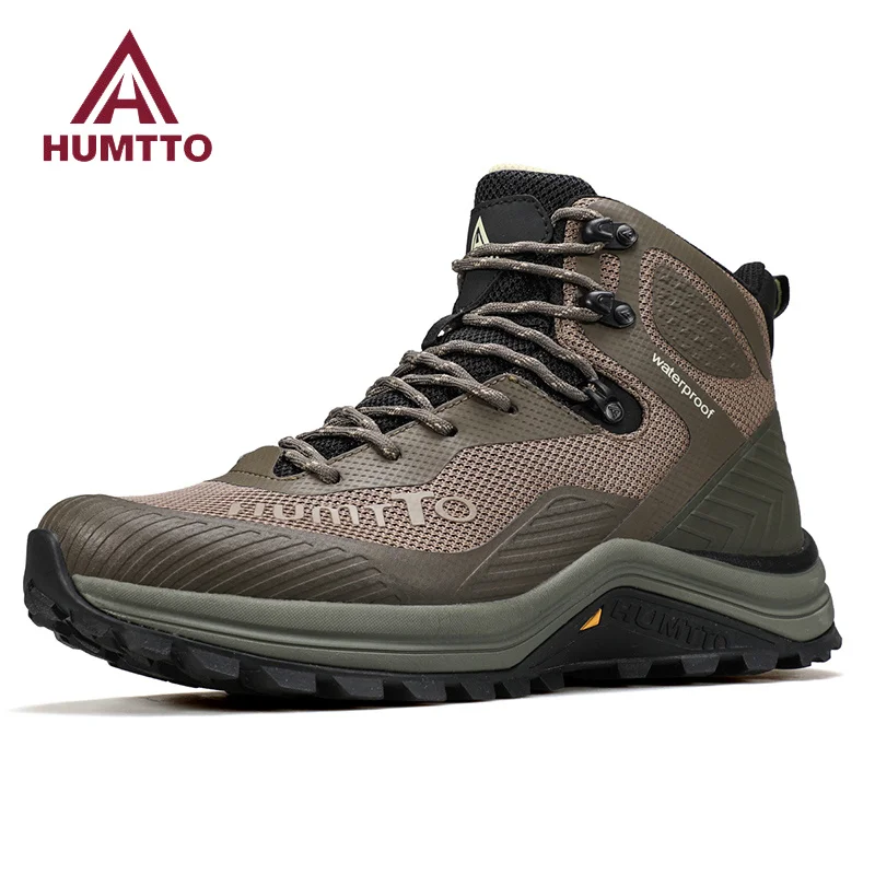 HUMTTO Trainers Outdoor Trekking Shoes Men Breathable Hiking Boots for Man Winter Men's Sports Shoes Rubber Safety Work Sneakers