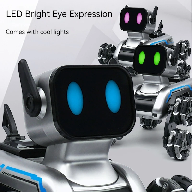 New Robot Toys Electric Dual Remote Control Toys Intelligent Machine Dogs Eight Wheeled Stunt Mechanical Dog Children's Toys