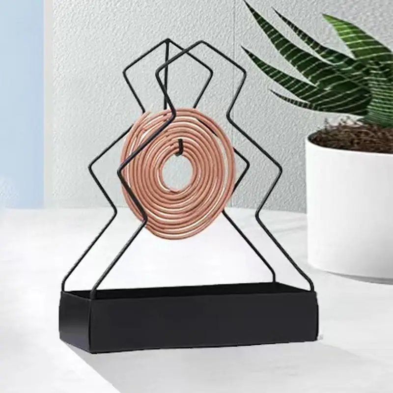 Hangable Incense Holders Iron Mosquito Coil Holder Modern Repellent Incense Rack Coil Incense Burner Frame for Household Bedroom