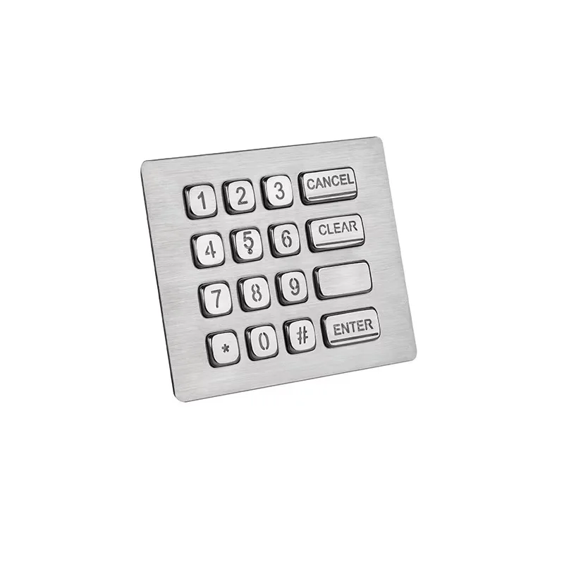 16-Key Backlight Waterproof Metal Numeric Keypad – With Top Panel Mounted Solution