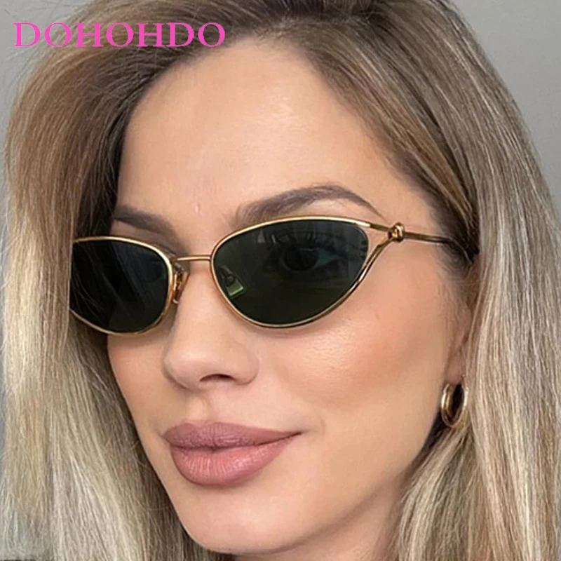 

2026 Popular Brand Designer Metal Cat Eye's Women Sunglasses Trend Small Frame Punk Sunglass Outdoor Travel Eyewear Female UV400