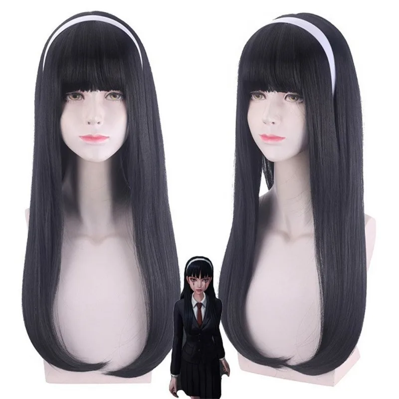 Identity Ⅴ Kawakami Tomie Cos Wig Anime Selected Works of Ito Runji's Shocking Role Headwear Stage Black Long Straight Wig Cover