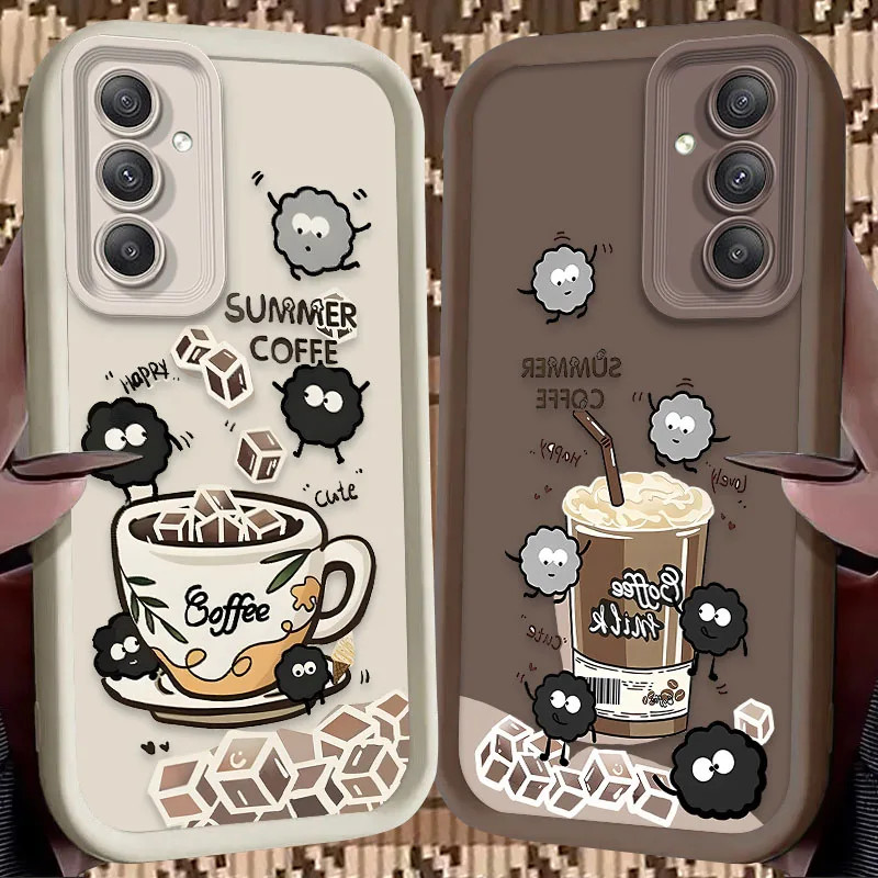 Case for Samsung Galaxy A35 A55 A15 A25 A16 A06 A05 A05S A24 A13 A23 A12 A22 A32 A52 A71 A51 4G Black Monster Eggette Coffee