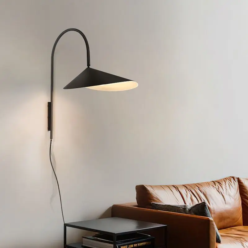 Modern Ceramic Wall Light Adjustable Rotating Bedside Lamp  Minimalist Swing Arm Sconce for Study Living Room Corridor LED