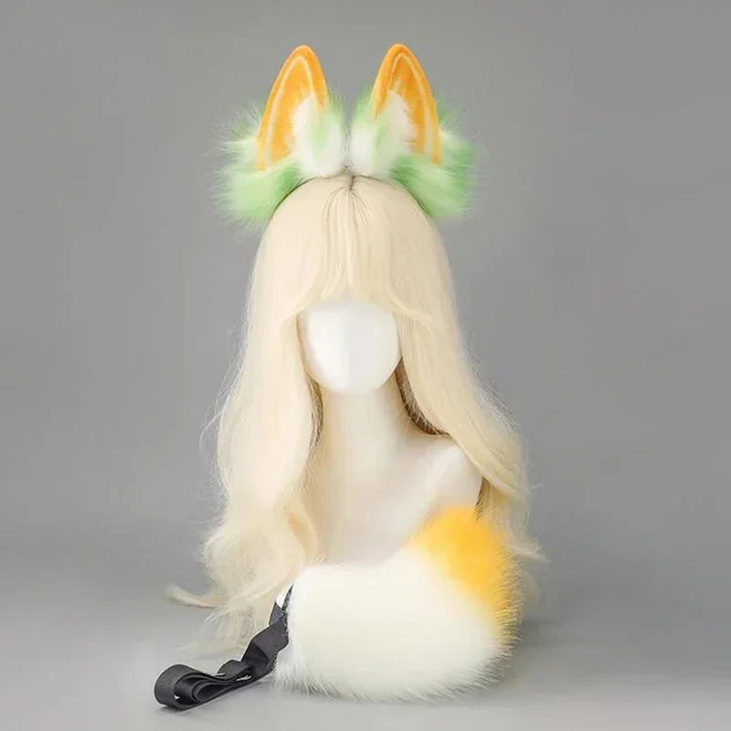 

Plush Bunny Ears and Tail Set Soft Animal Cosplay Accessory for Women Halloween Anime Party Kawaii Costume Prop