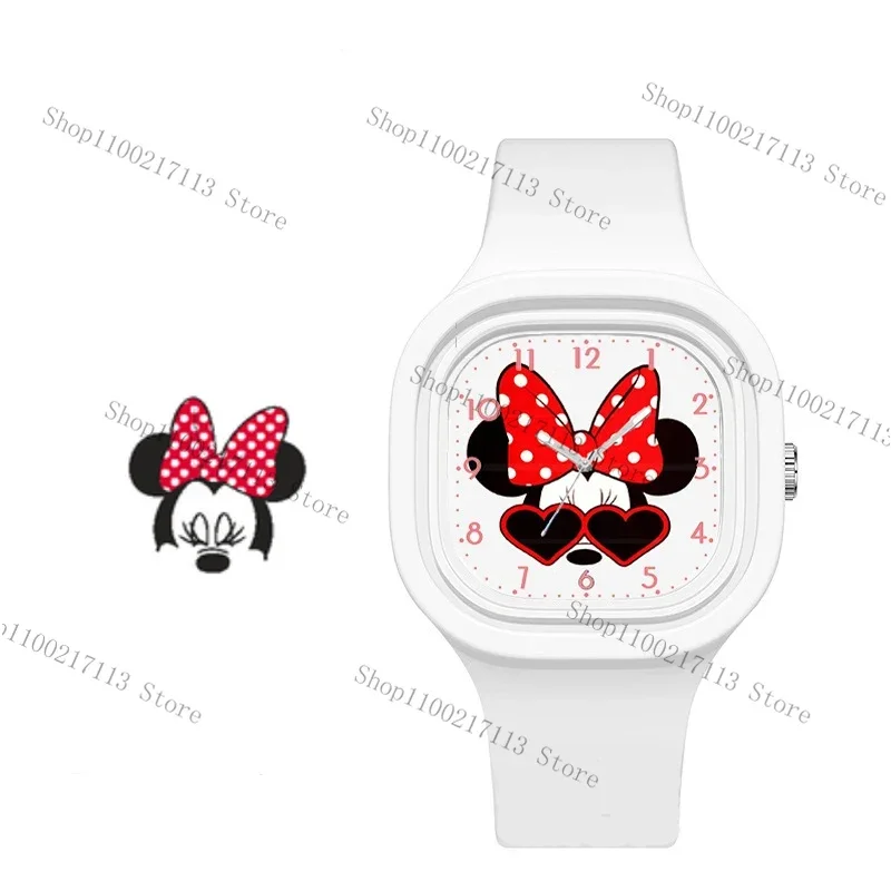 New Disney Mickey Minnie children\'s watches anime figure cute stitch silicone sports watch boys girls kids watch birthday gifts