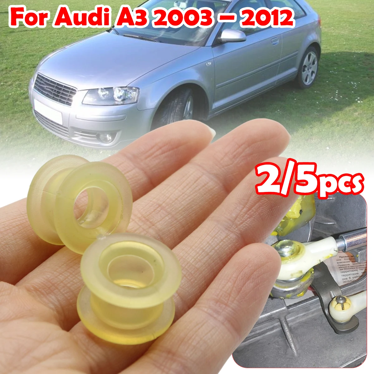 

2/5pcs For Audi A3 2003 2004 2005 2006 2007 – 2012 Gearbox Shifter Cable End Saver Bushing Selector Lever Trambulator Repair Kit