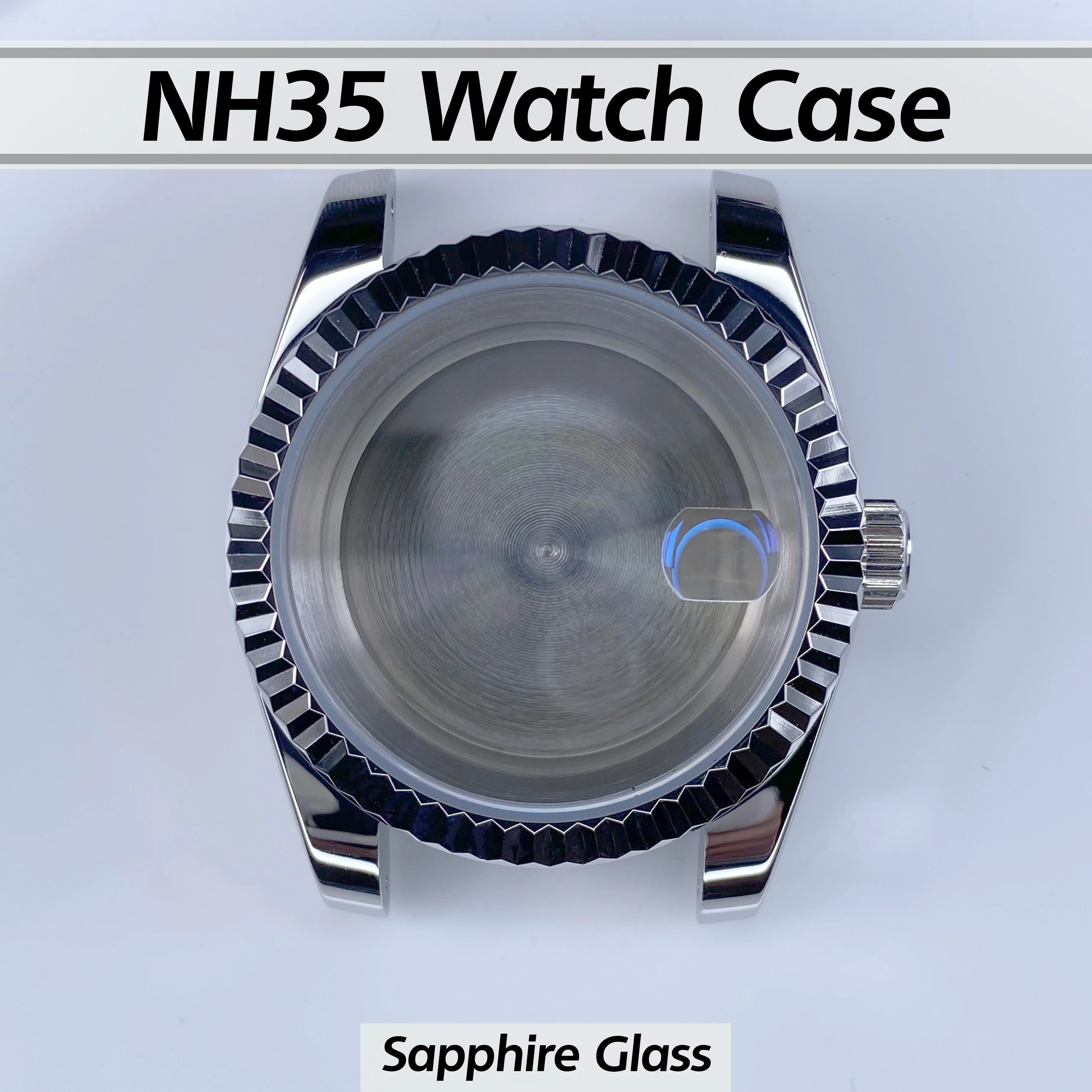 NH35 case 36mm/39mm Gear Bezel High Quality Sapphire Glass Stainless Steer case for NH34 NH35 NH36 Watch Case Movement