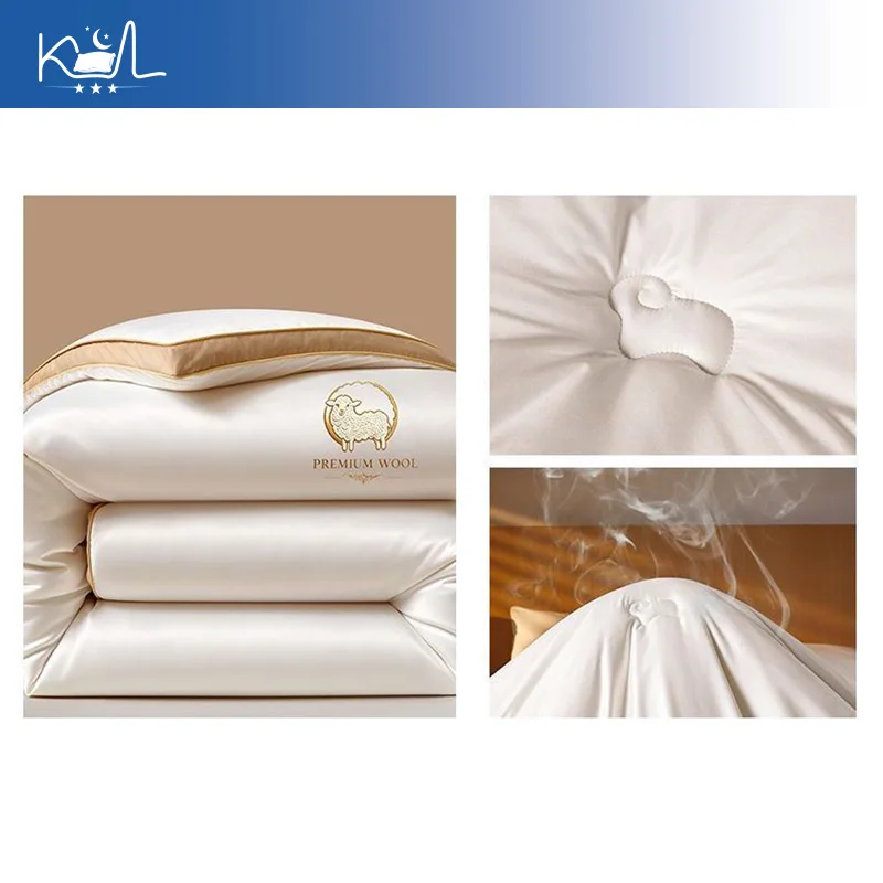 100% Pure Wool Quilt Thickened Winter Comforter Imported Warm Spring Autumn Duvet Double Size Heavy Quilt Core