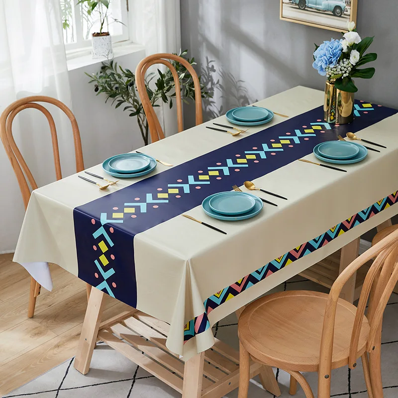 Nordic Style Kitchen Dining Room Rectangular Dining Table Tablecloth Anti-fouling Tablecloth Desk Ins Coffee Table Manteles