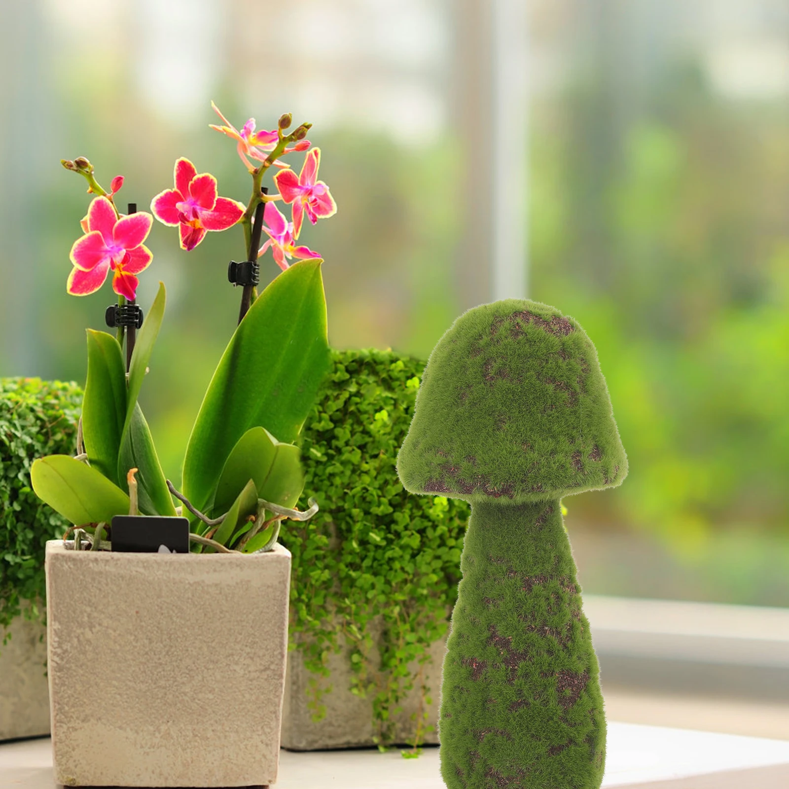 

Simulated Moss Decor Small Green 23cm Height Garden Lawn Party Ornaments Statue Crafts Mushroom Outdoor Decor Lifelike