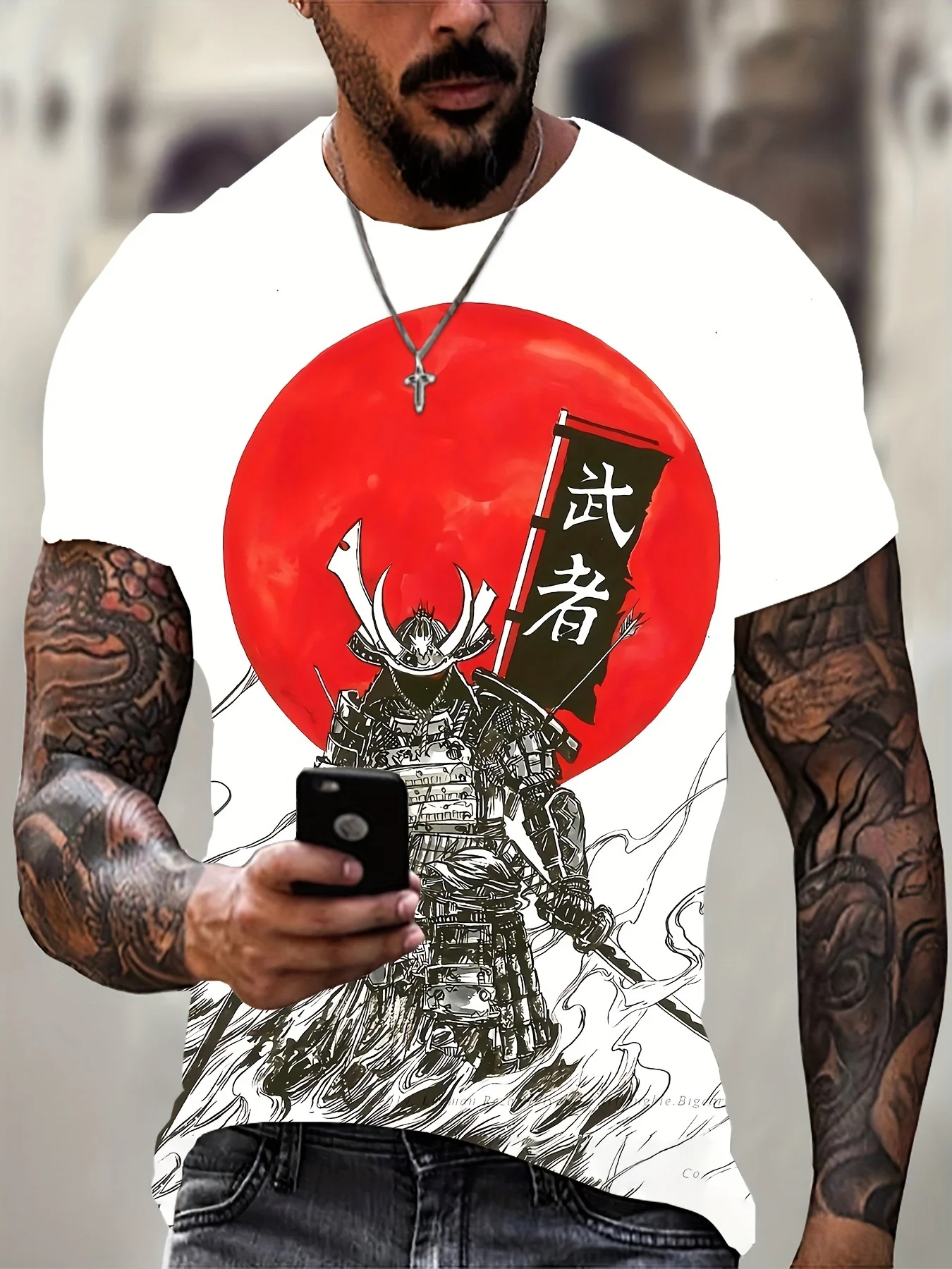 Viking Warrior Pattern 3D Printed T-shirt Hip-hop Trend Street Fashion Breathable And Not Stuffy Summer Short-sleeved Top