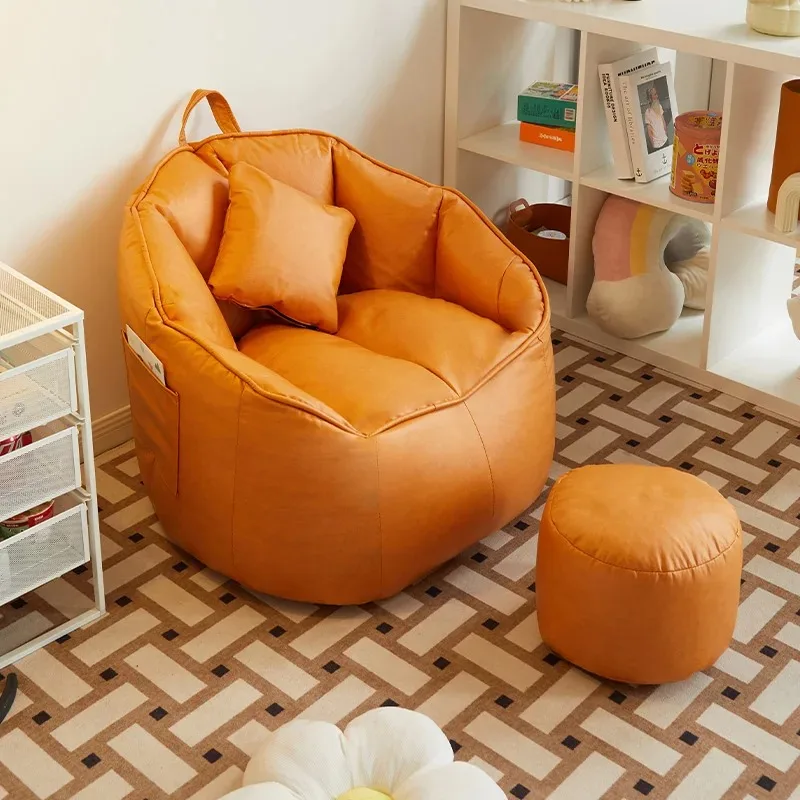 Canapé paresseux de chambre à coucher avec pédales, siège au sol, pouf en Faux cuir, canapé simple, fauteuil, Pouf, meubles de salon