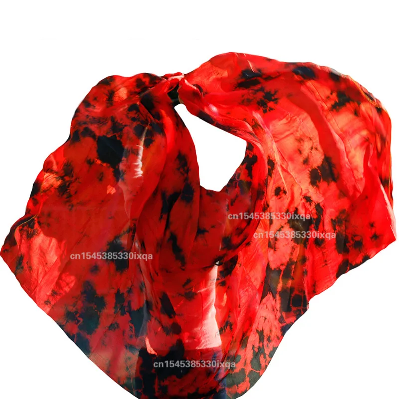 100% Veils Light Silk Belly Dance Hand Thrown Scarf Shawl Veil Silk 200cm 250cm 270cm Kids Adults Stage Performance