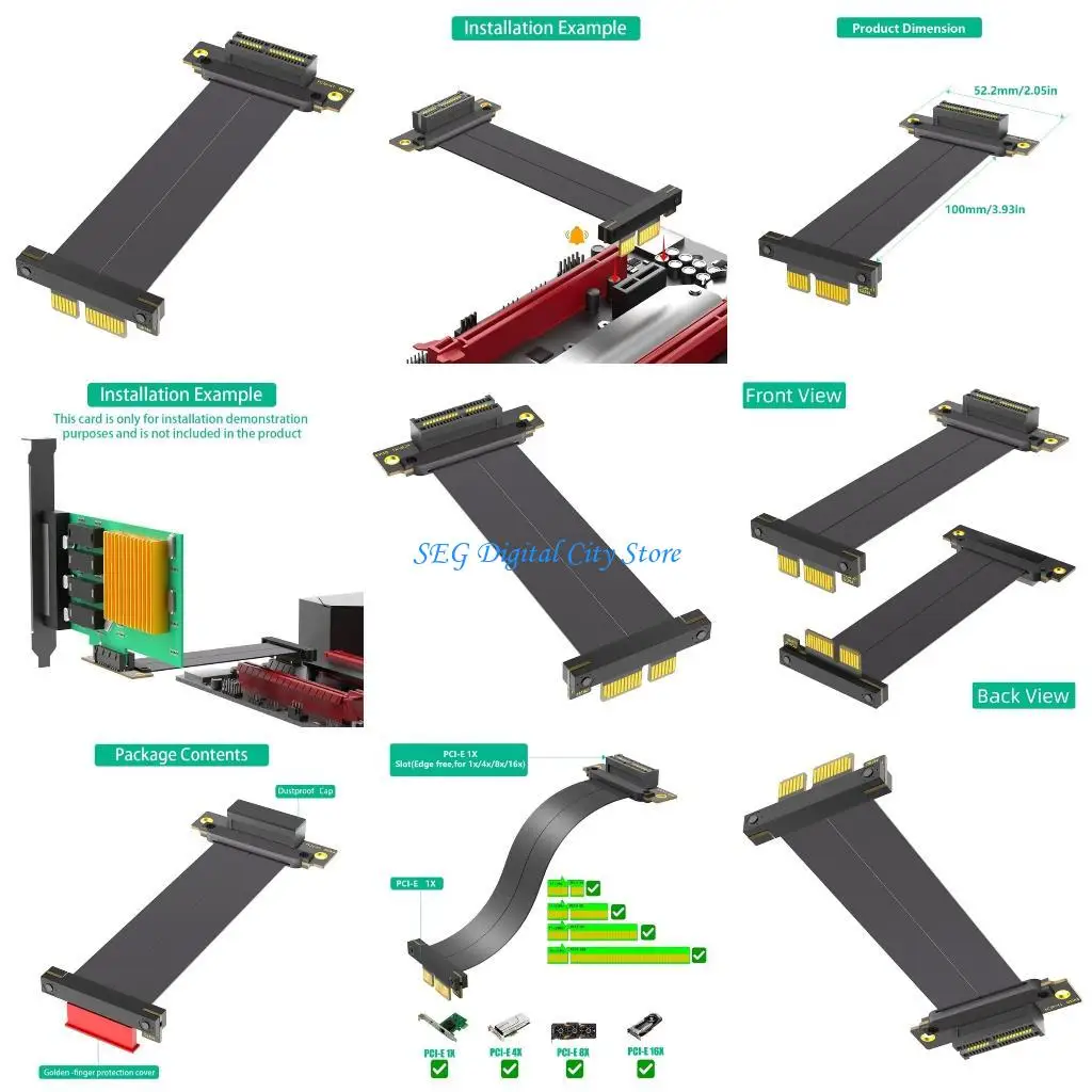 

U75B 10CM PCIE4.0 1x 90 градусов угловой линия расширения усиливает интеграцию платы ПК