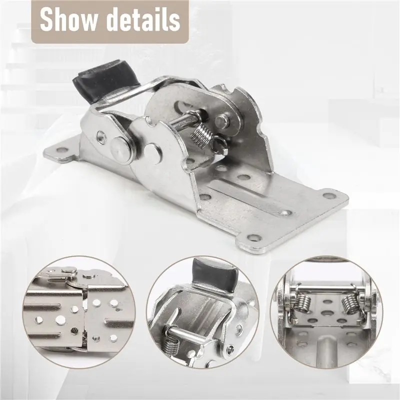 A98E-2PCS 0-90-180 Degree Self-Locking Folding Hinge Table Legs Silver Folding Coffee Table Furniture Hardware Cabinet Hinge