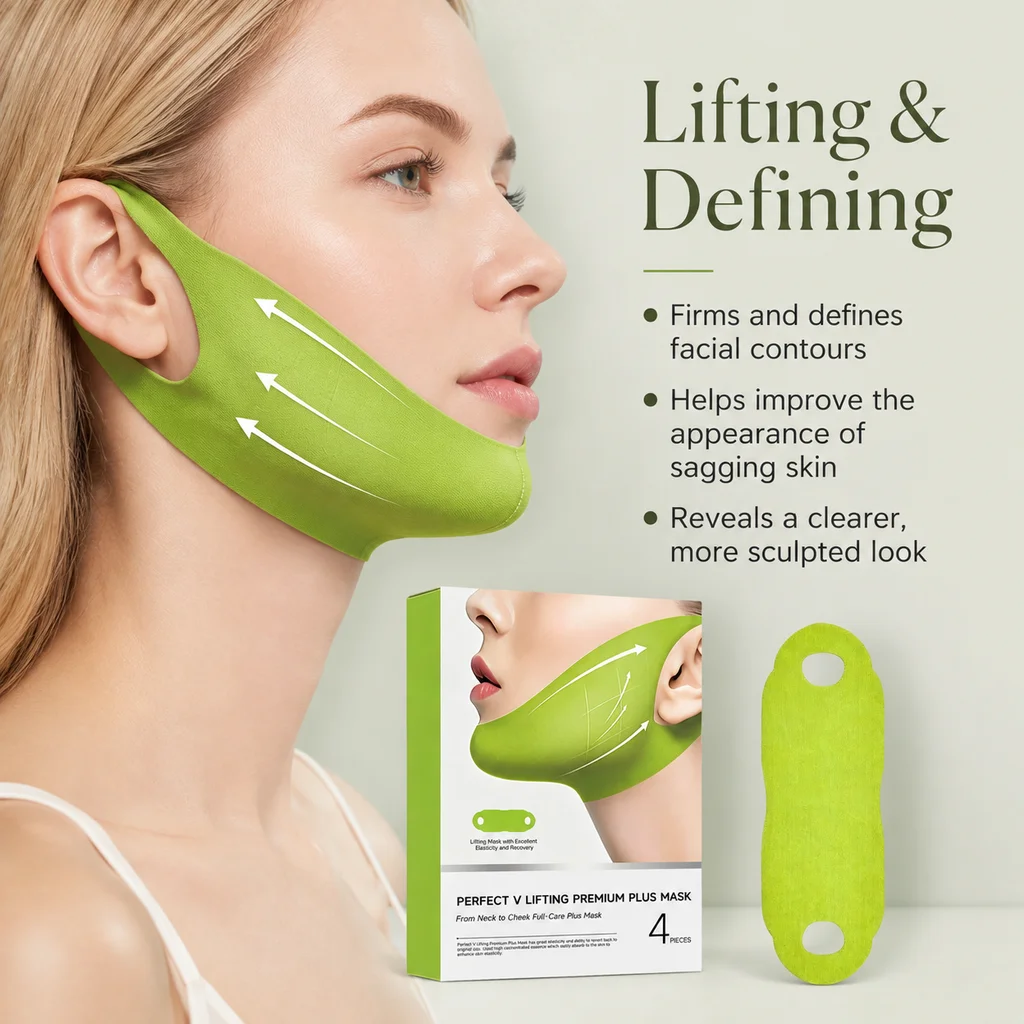V Lifting Face Mask, 3D Facial Contour Lifting Mask, Moisturizing Firming Skin Care Mask, Long Lasting Adhesion, Easy to Use