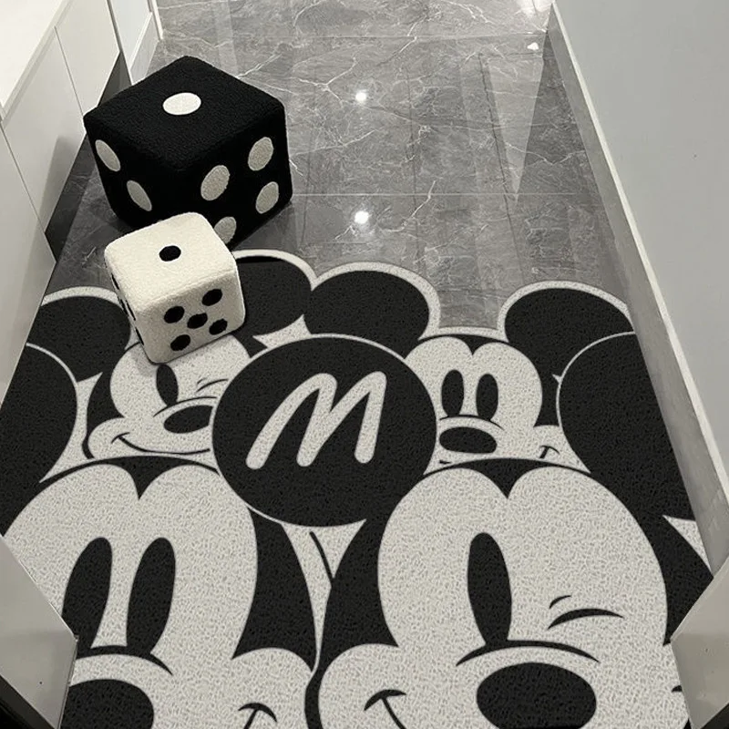 Disney Mickey Mouse Minnie Rectangle DIY Cuttable Silk loop Carpets Entrance Doormats Household Floor mats Rubbing Soils Cushion