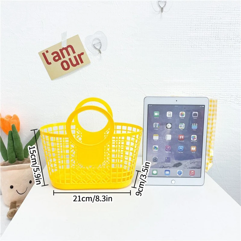 Plástico Esvaziou Cesta De Armazenamento, portátil Banheiro Wash Tote, organizador De Compras, Home Diversos Recipiente