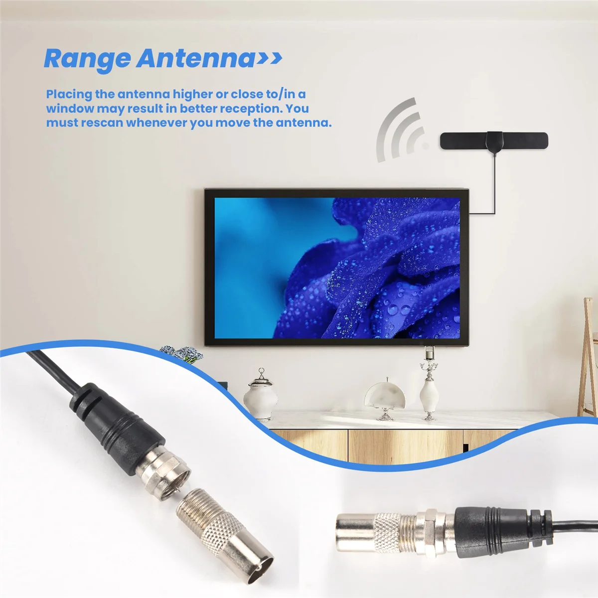 ABLJ 300 Mile Range Antenna TV Digital HD Skywire 4K Antena Digital Indoor HDTV 1080P