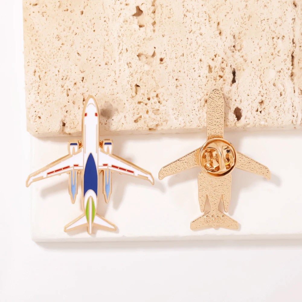 Cute Mini Aircraft Enamel Pin Exquisite Craft Badge Lightweight Outfit Accessory Plane Brooches for Aviation Space Fans