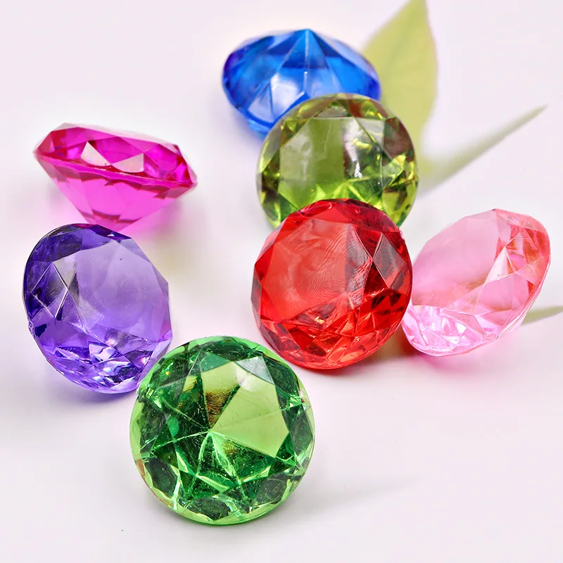 

24PCS Pirate Diamonds Acrylic Colorful Round Treasure Gemstones Large 40MM Vase Fillers Halloween Party Favors Boys And Girls