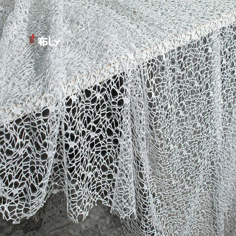Geometric Irregular Mesh Lace Fabric, Hollow Out Perspective Tulle, for Designer Clothing DIY Material