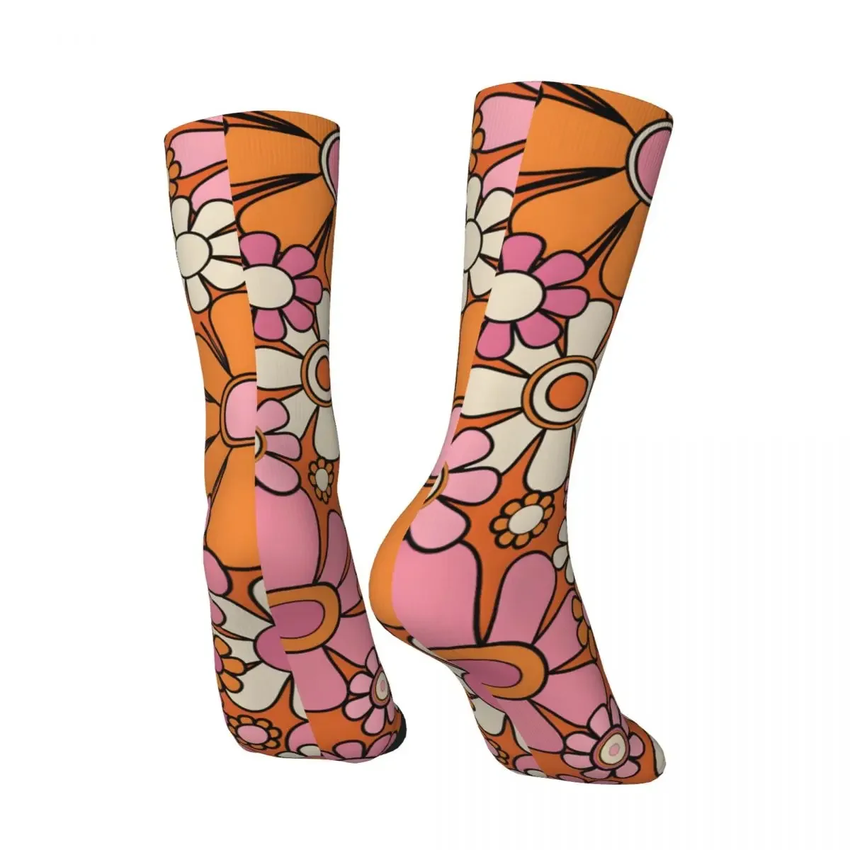 Crazy compression Garden Flowers Groovy 60S 70S Floral Pattern In Thulian Pink Sock for Men Harajuku Quality Pattern Crew Sock