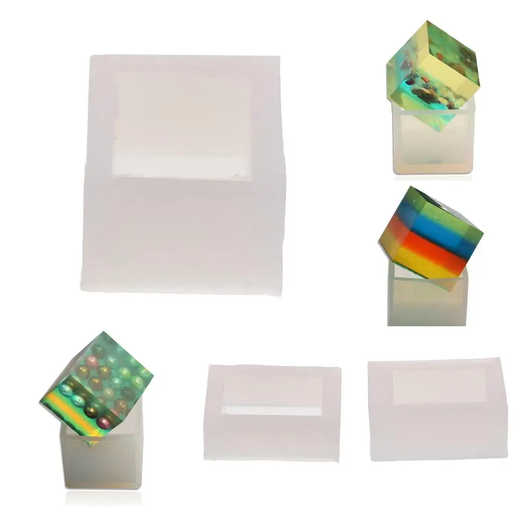 Square Cube Cuboid Silicone Mould Mold for Resin Real Dried Flower DIY Pendant Jewelry Making Mould Epoxy Resin Casting Crafts