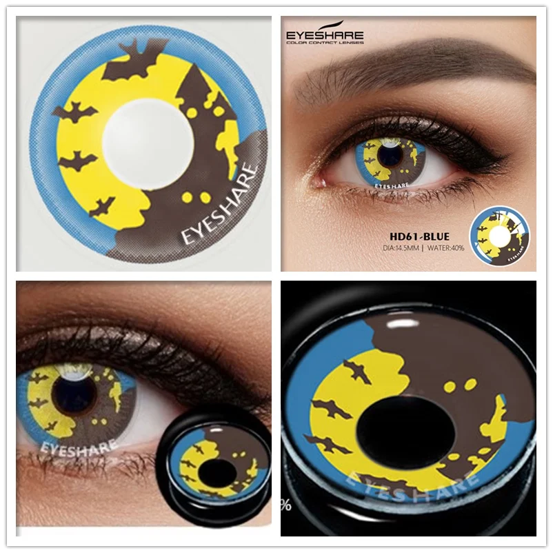 AMARA Color Contact Lenses For Eyes 2pcs Anime Cosplay Colored Lenses Blue Purple Halloween Lenses Contact Lens Beauty Makeup