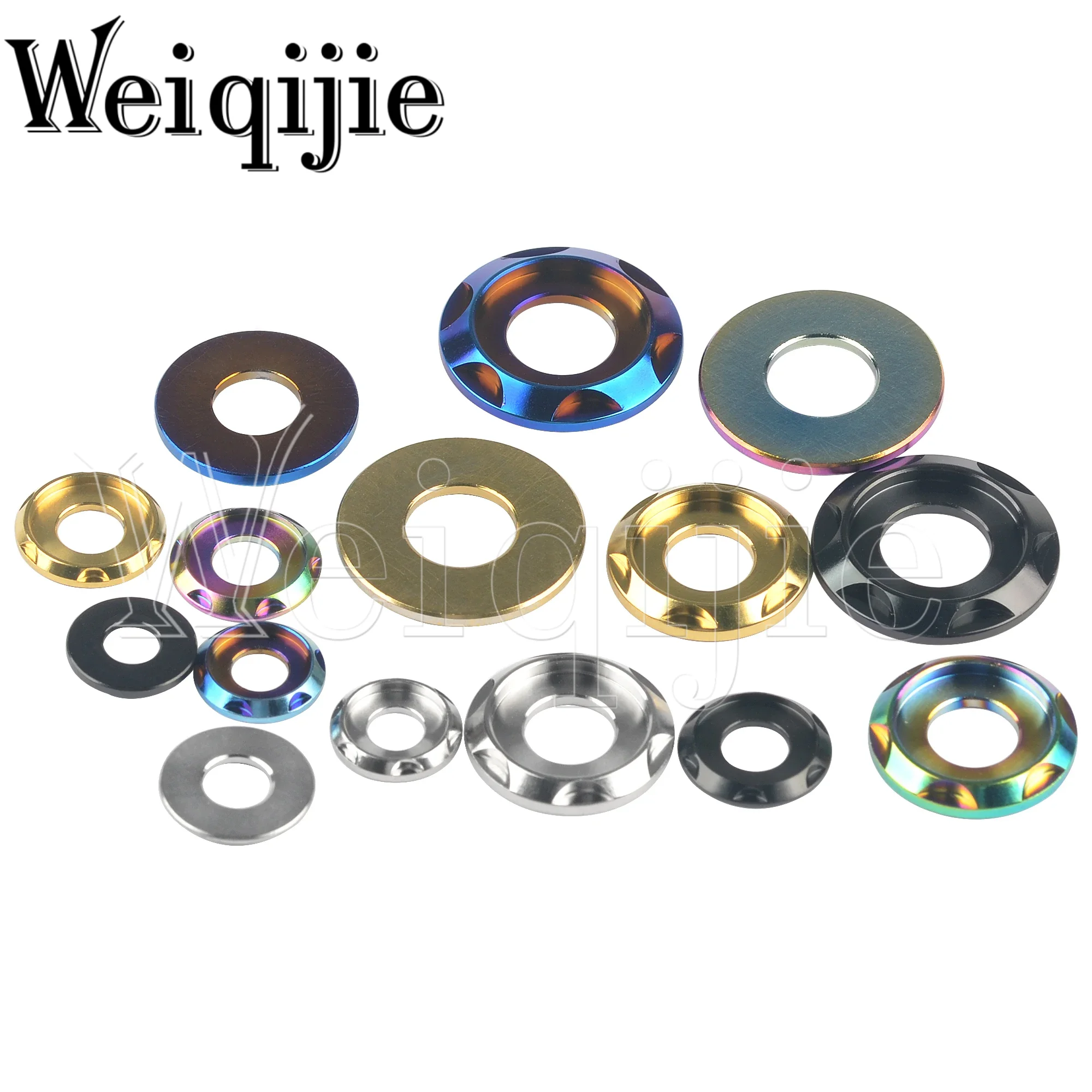 Weiqijie Titanium Washer M5 M6 M8 M10 Step Gasket for Bicycle Motorcycle Car Fancy Decorative Washer