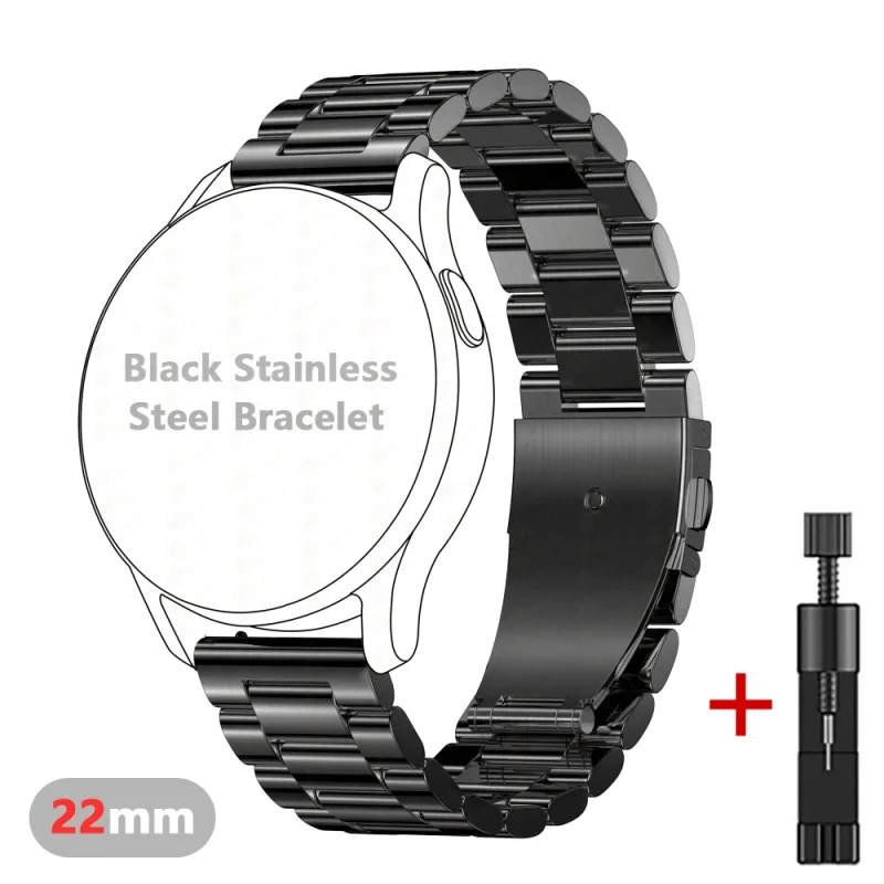 20/22/24mm Steel Strap Watch Stainless Steel Band for Mi Watch HUAWEI GT/GT2 Xiaomi Mi Watch S1 Replacement Bracelet Watchband